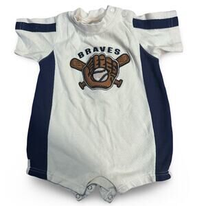 Atlanta Braves Baby One Piece 12 Months MLB Baseball Romper Blue White